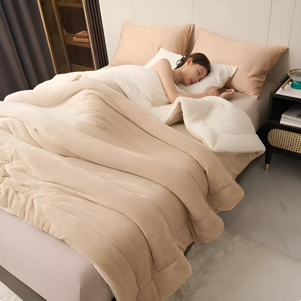 Flannel fleece blanket | Reversible two-tone warmth